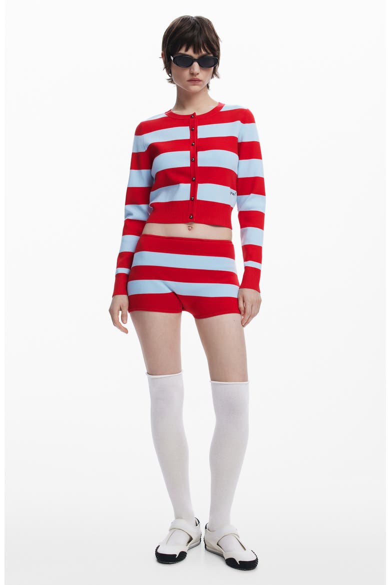 Stripe Shorts, Alternate, color, RED