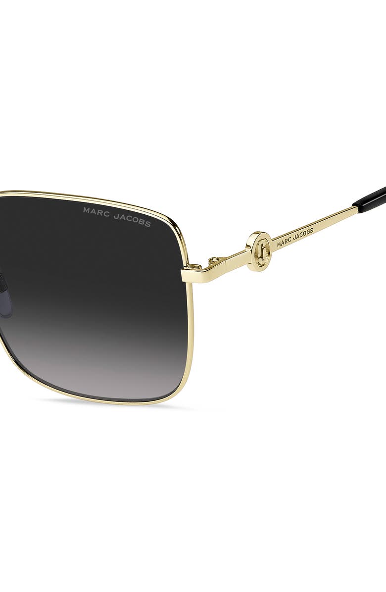 Marc Jacobs 58mm Gradient Square Sunglasses, Alternate, color, Gold Black