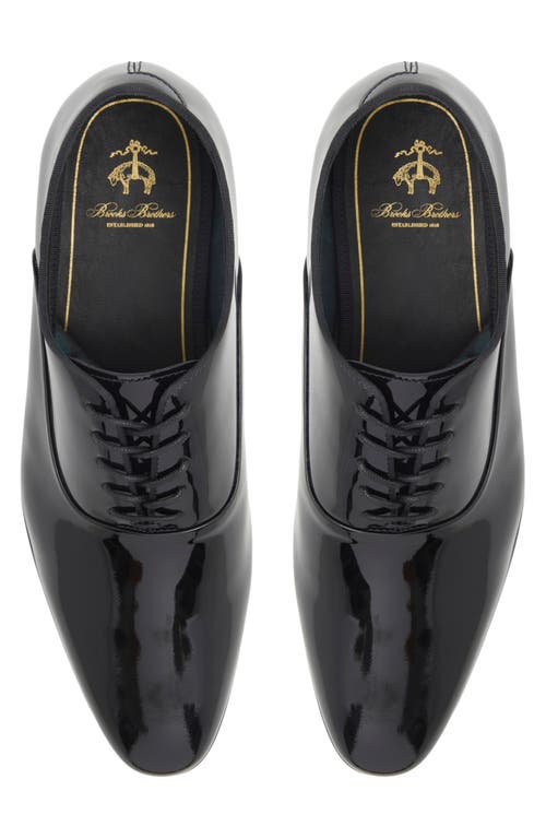 Brooks Brothers Pierce Patent Leather Oxford In Black