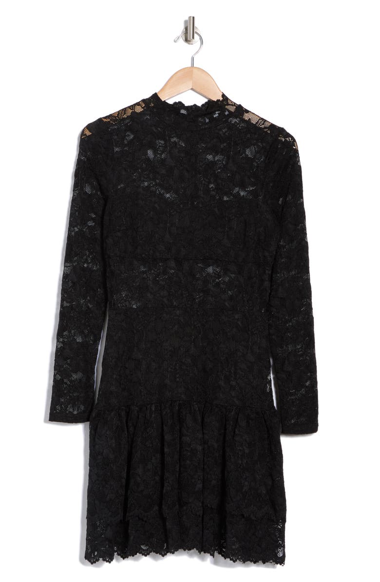 NSR Lace Knit Long Sleeve Minidress, Alternate, color,