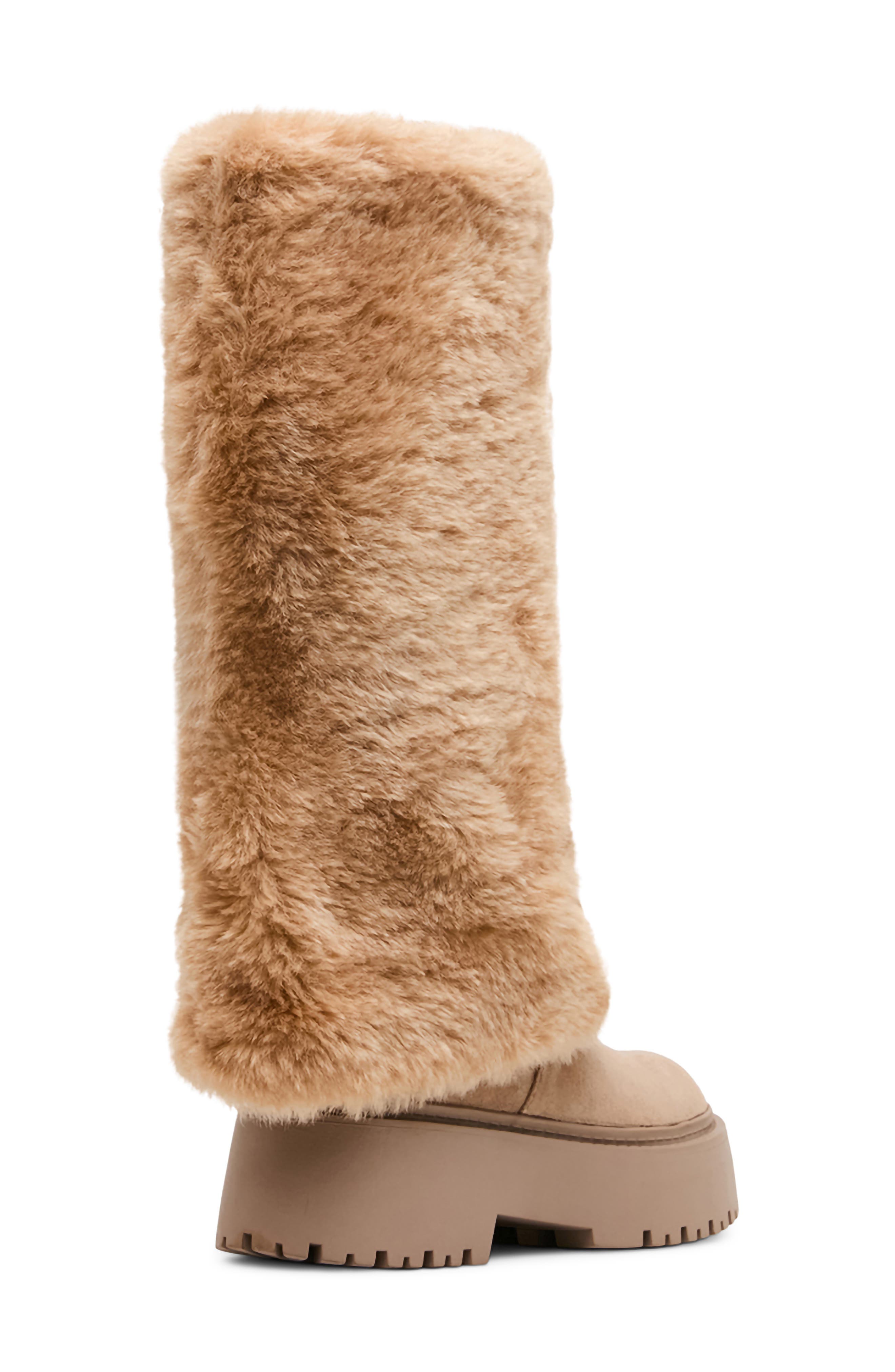 Dilemma Faux Fur Boot, Alternate, color, MID TAUPE