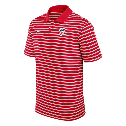 Men's Nike Red USMNT Dri-FIT Victory Stripe Polo