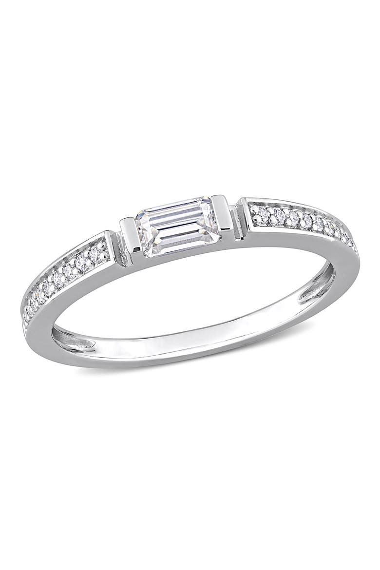 Sterling Silver Dew Created Moissanite Band Ring, Main, color, WHITE