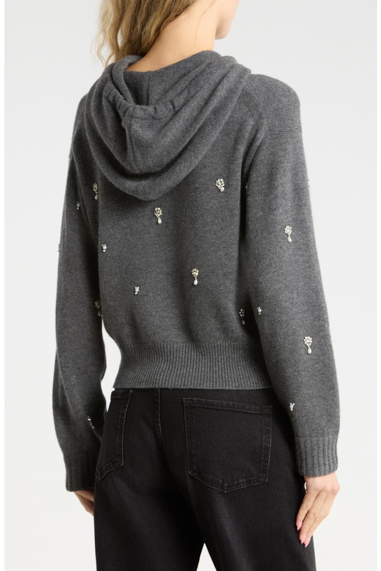 Karmen Embellished Wool & Cashmere Hoodie, Alternate, color, CHARCOAL GREY