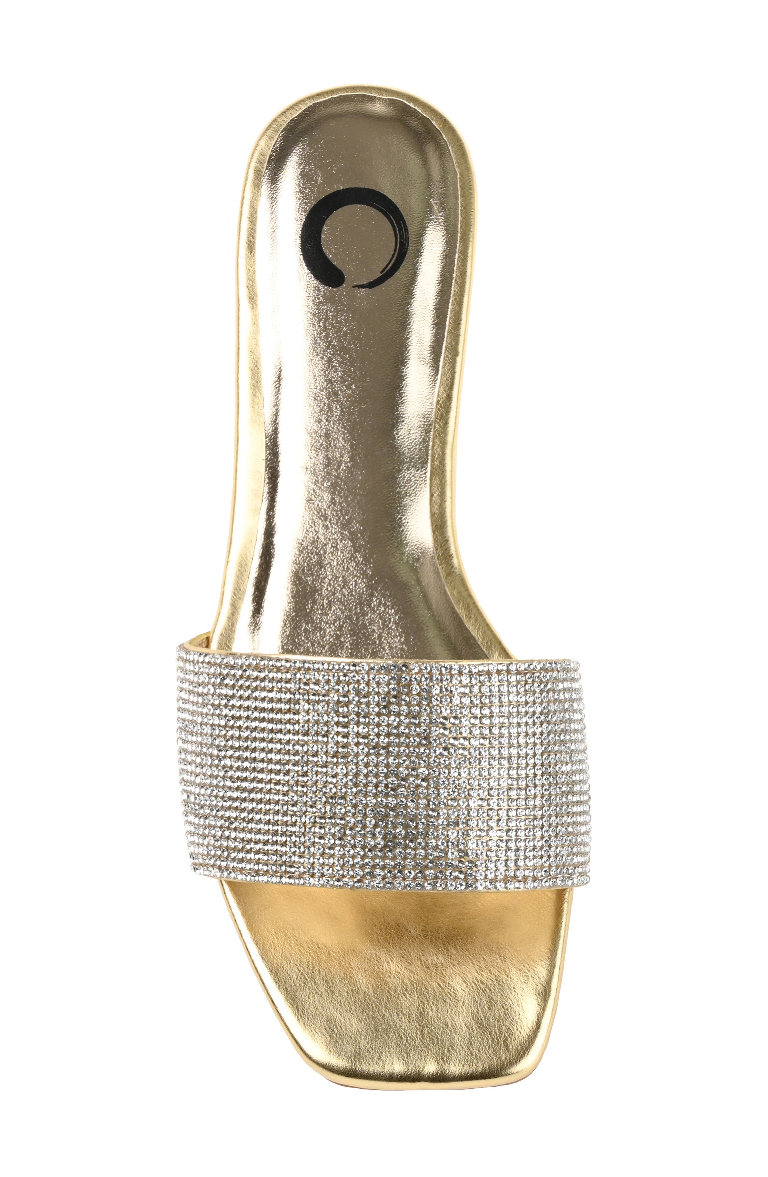 Grayce Square-Toe Slide, Alternate, color, GOLD