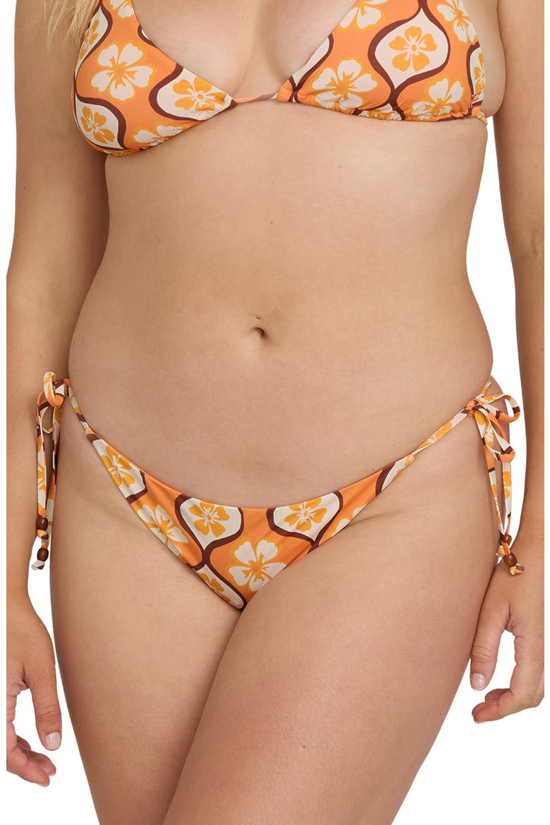 Sol Groove Side Tie Tanga Bikini Bottoms, Alternate, color, TANGERINE
