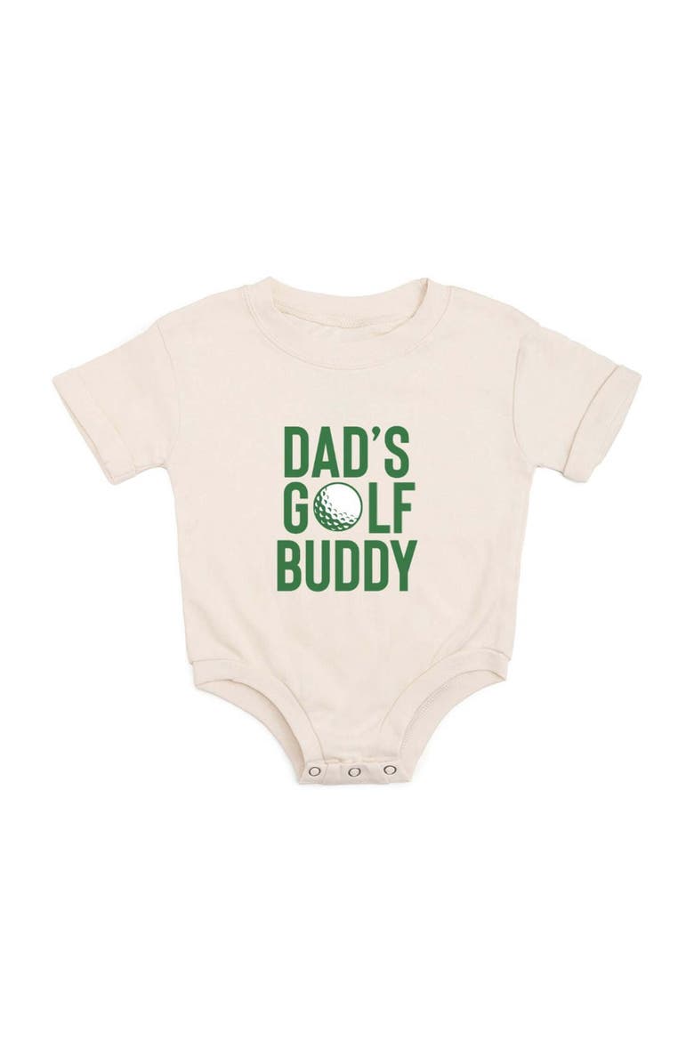 Sweet Wink Dad's Golf Buddy Short Sleeve Romper, Main, color, Natural