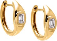 BY ADINA EDEN Lab Grown Diamond Emerald Dome Huggie Earring 14K