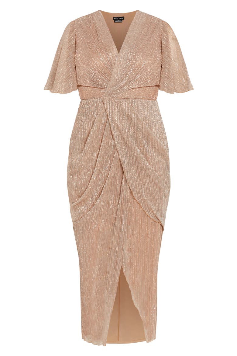 Lily Metallic Ruched Dress, Alternate, color, SOFT BLUSH
