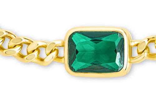 Sterling Forever Tali Crystal Curb Chain Bracelet In Gold