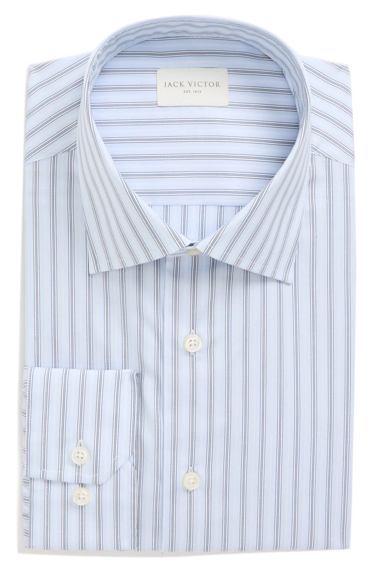 Dream Stripe Cotton Poplin Dress Shirt, Main, color, LIGHT AVIATOR