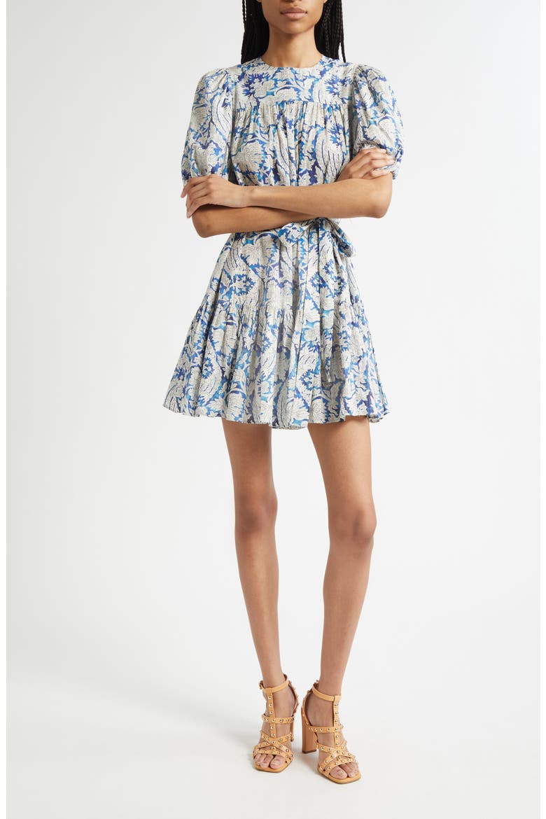Rosalie Puff Sleeve Minidress, Main, color, CIEL