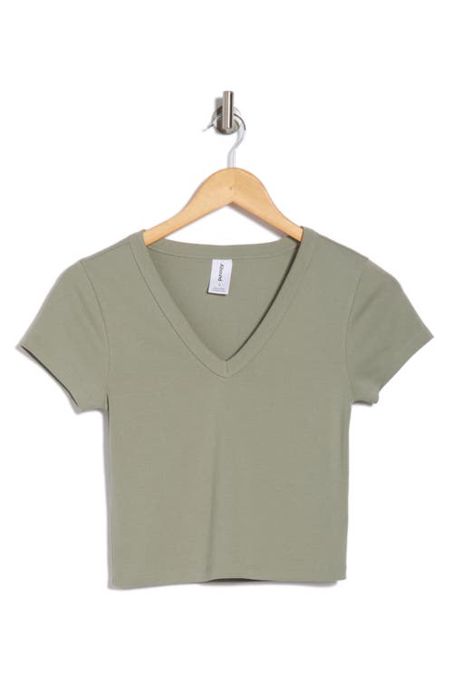 Abound Cropped V-neck Tee In Green Halo