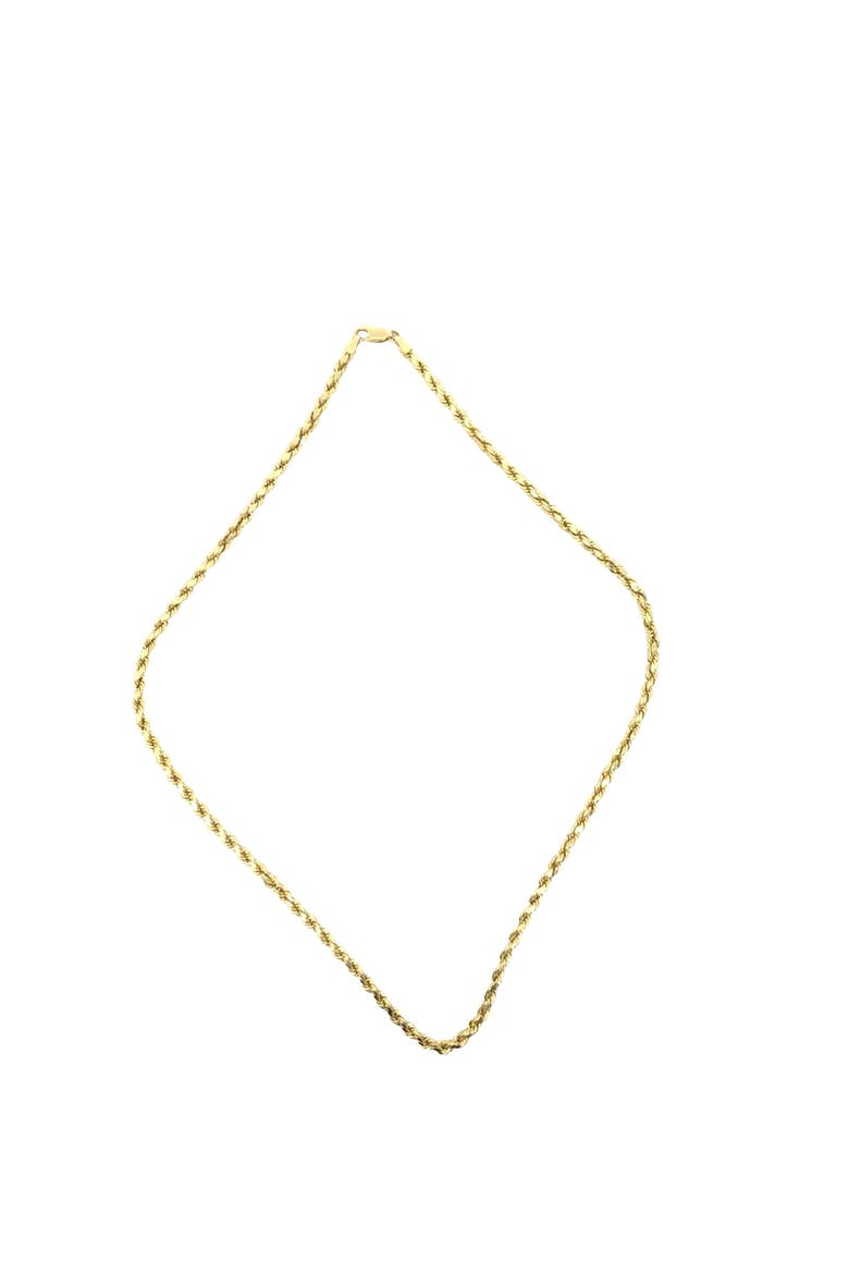 Diamond Cut Rope Chain Necklace 3.5mm 22 Inch, Alternate, color, yellow