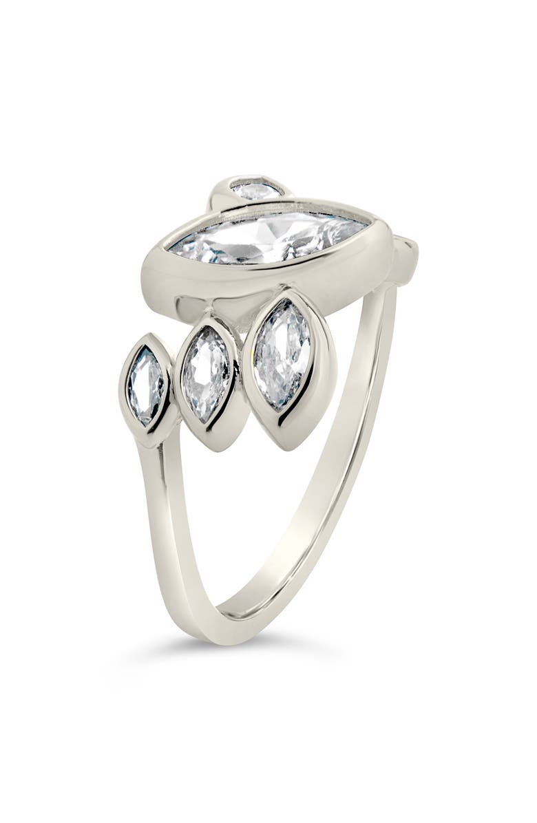 Sterling Forever Anastasia Marquise Cubic Zirconia Ring, Alternate, color, Silver