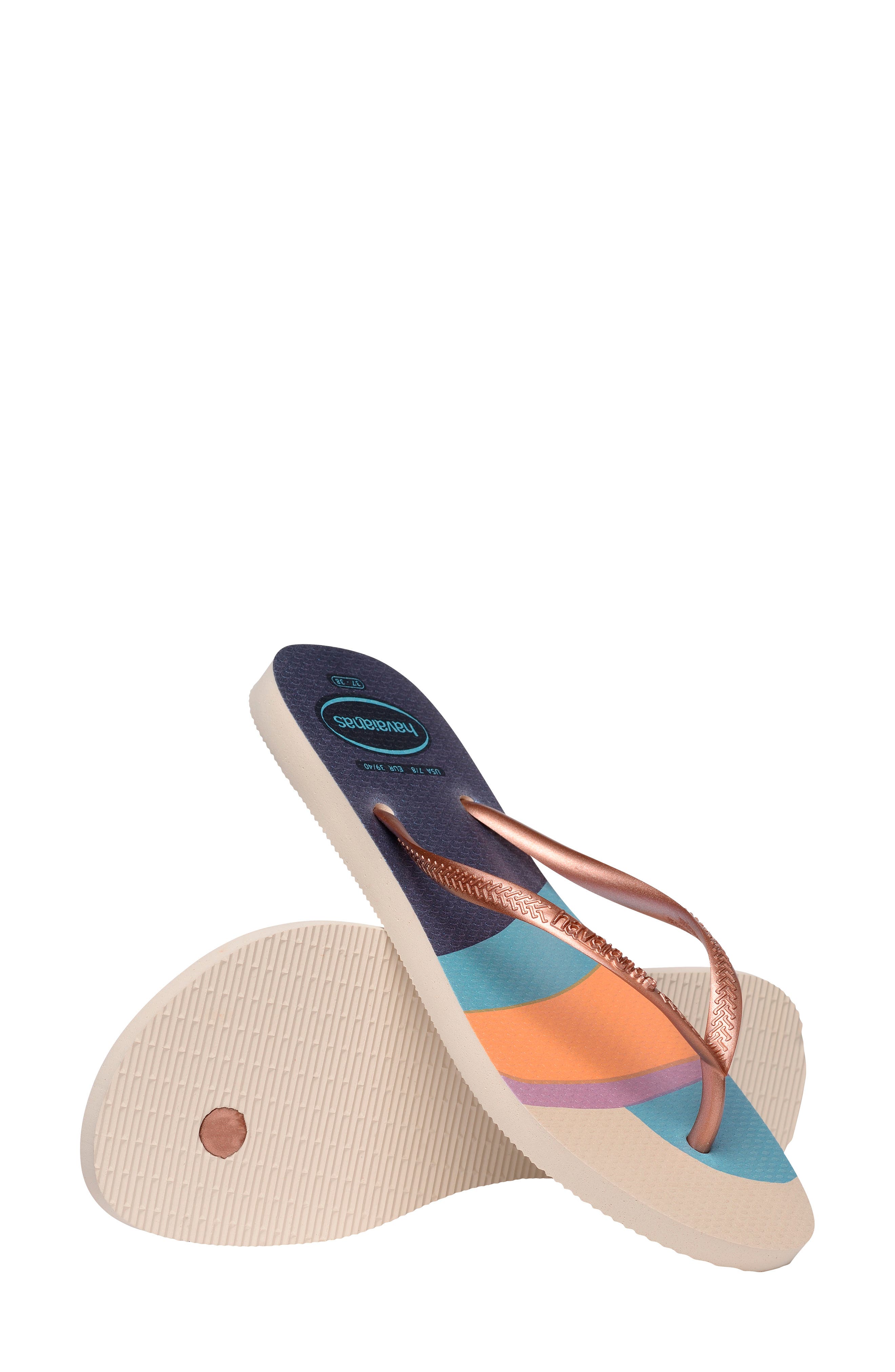 Havaianas Slim Palette Flip Flop, Alternate, color, Beige