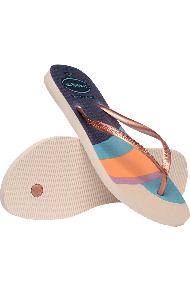 Havaianas Slim Palette Flip Flop, Alternate, color, Beige
