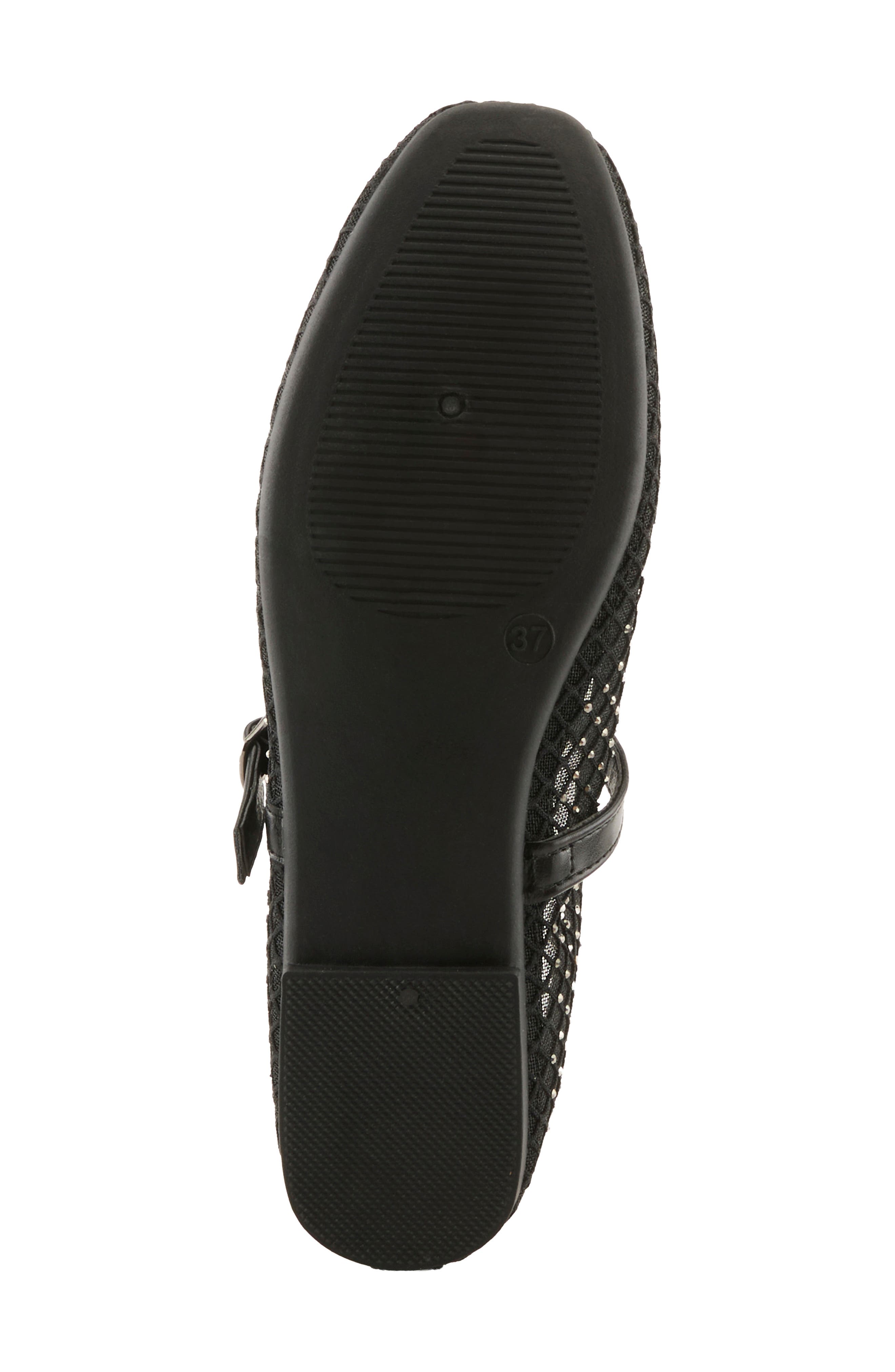 Sharkey Rhinestone Mesh Mary Jane Flat, Alternate, color, BLACK
