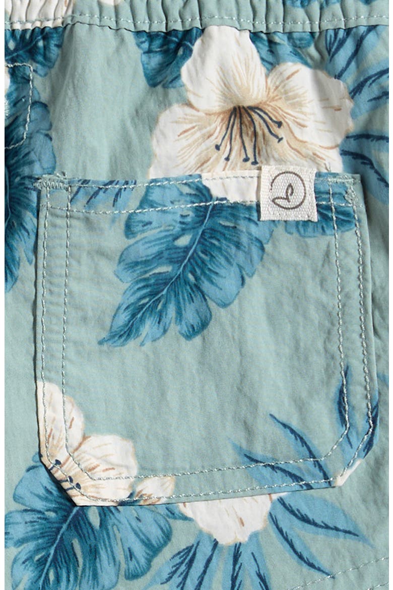 Floral Swim Trunks, Alternate, color, HIBISCUS