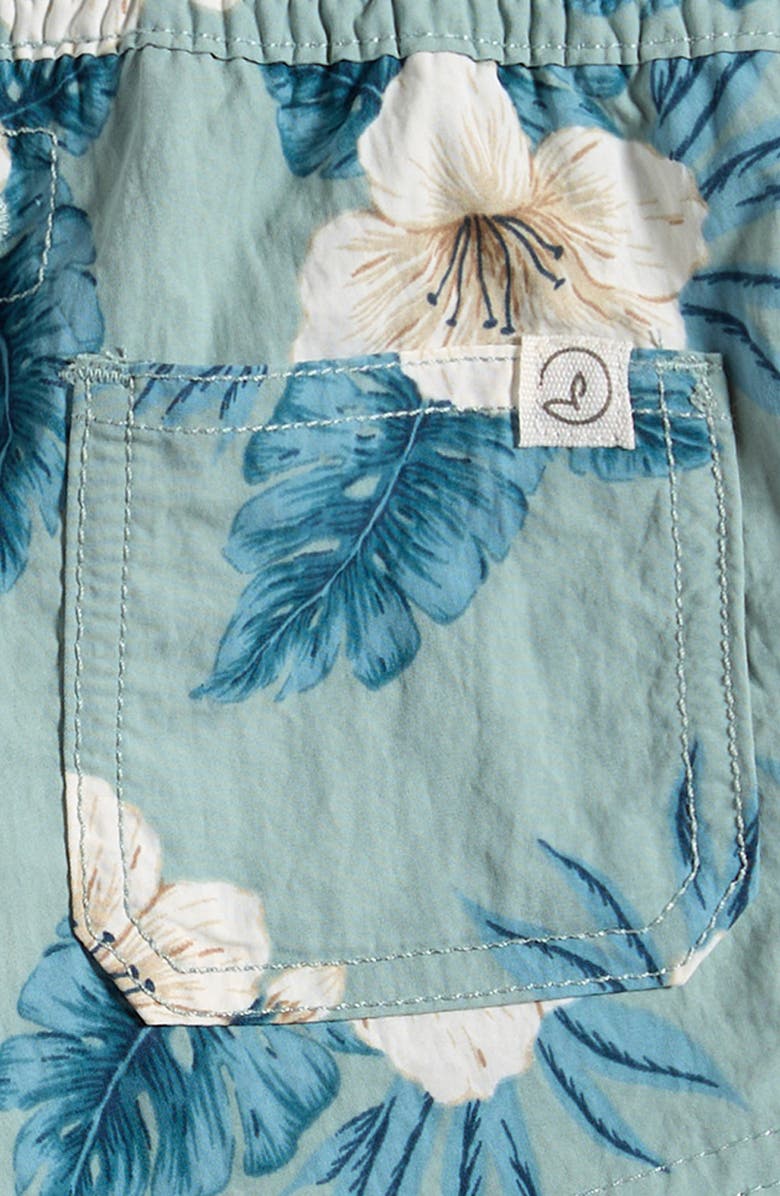 Little Planet Floral Swim Trunks, Alternate, color, Hibiscus