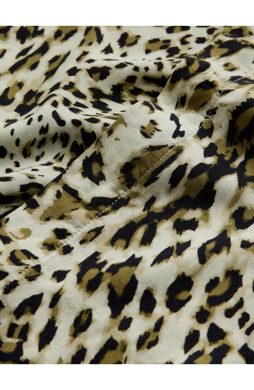 John Varvatos Rodney Leopard Print Button-up Shirt In Brown