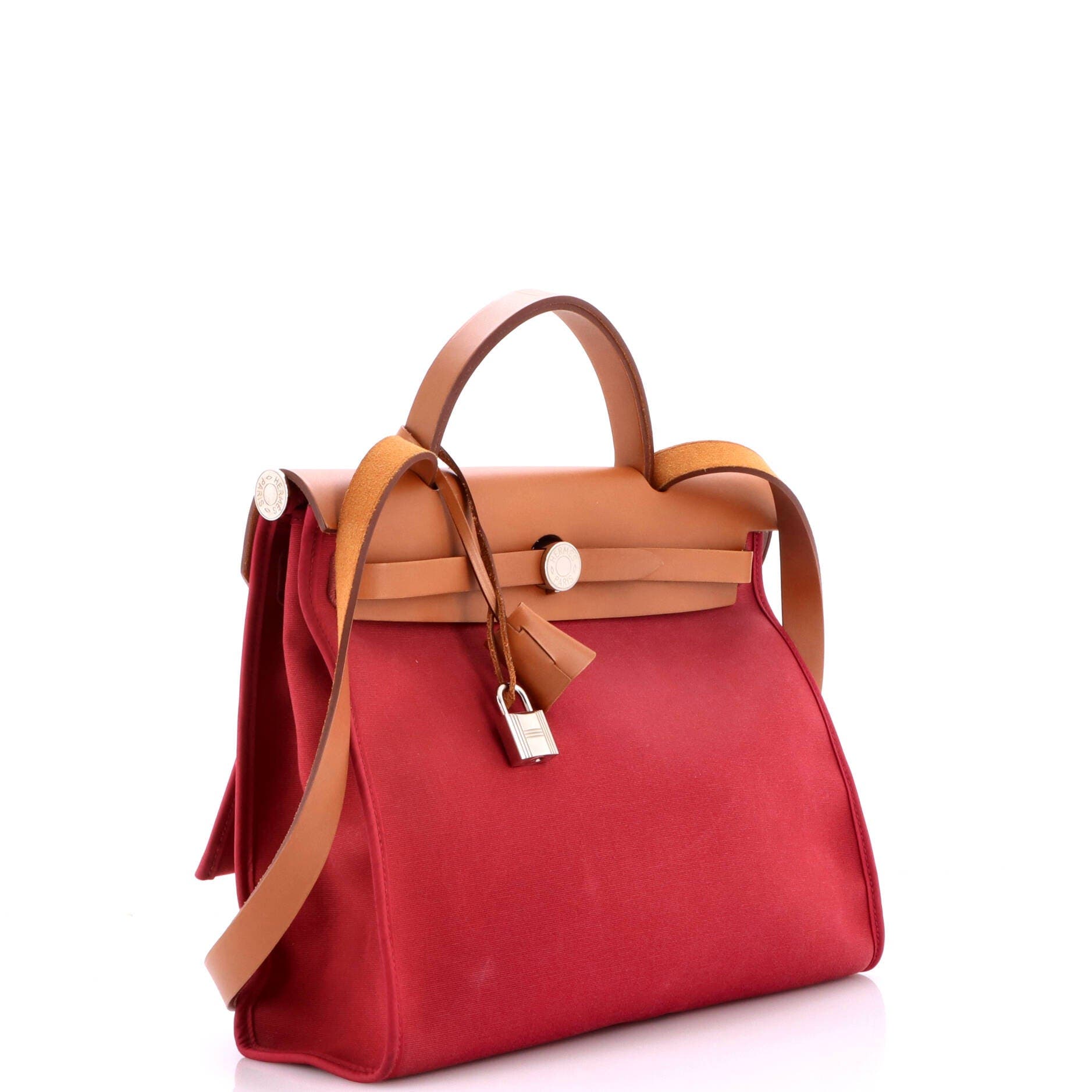 Herbag Zip Leather and Toile 31, Alternate, color, Red