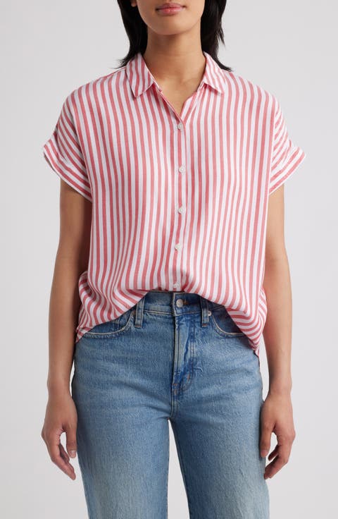 Kenzie Stripe Short Sleeve Button-Up Shirt