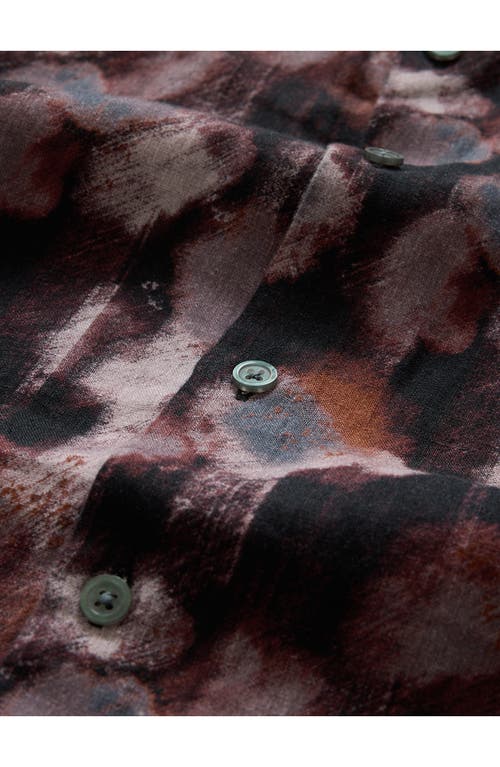 John Varvatos Sean Short Sleeve Button-up Shirt In Plum