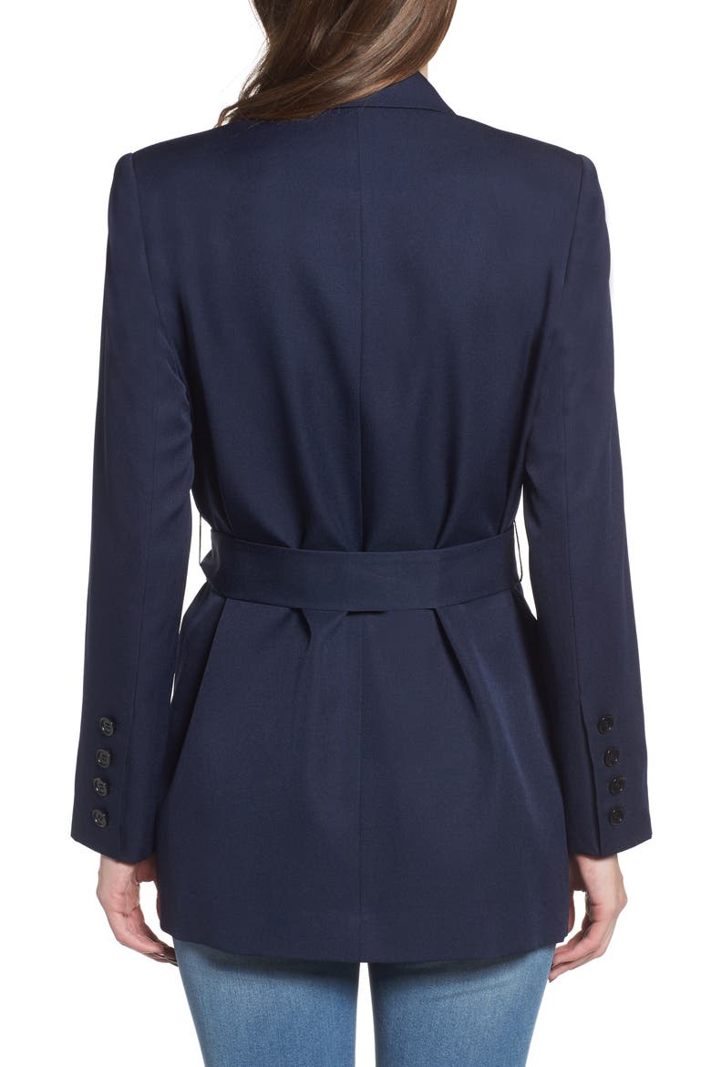 Belted Blazer, Alternate, color, NAVY