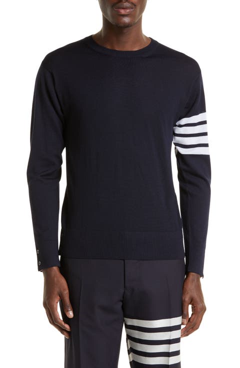 Tシャツ・カットソー THOM BROWNE Midnight blue wool shirt (MJO055A06146 420) Thom Browne Midnight Blue Wool Shirt (THOM BROWNE/シャツ