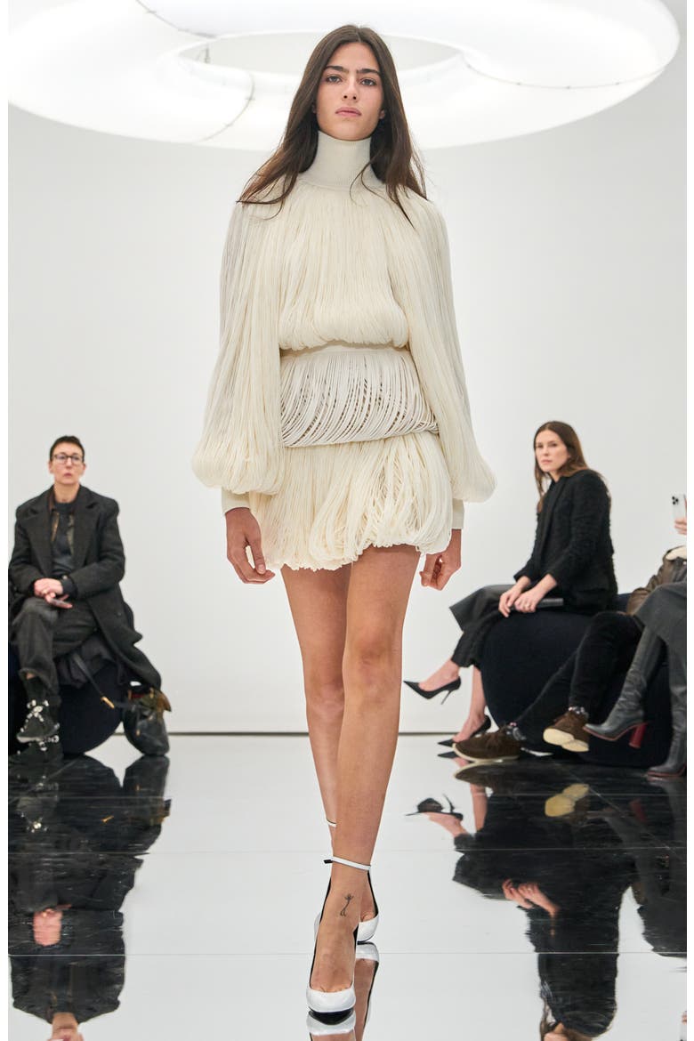 Fringes Skirt, Alternate, color, BLANC CASSE