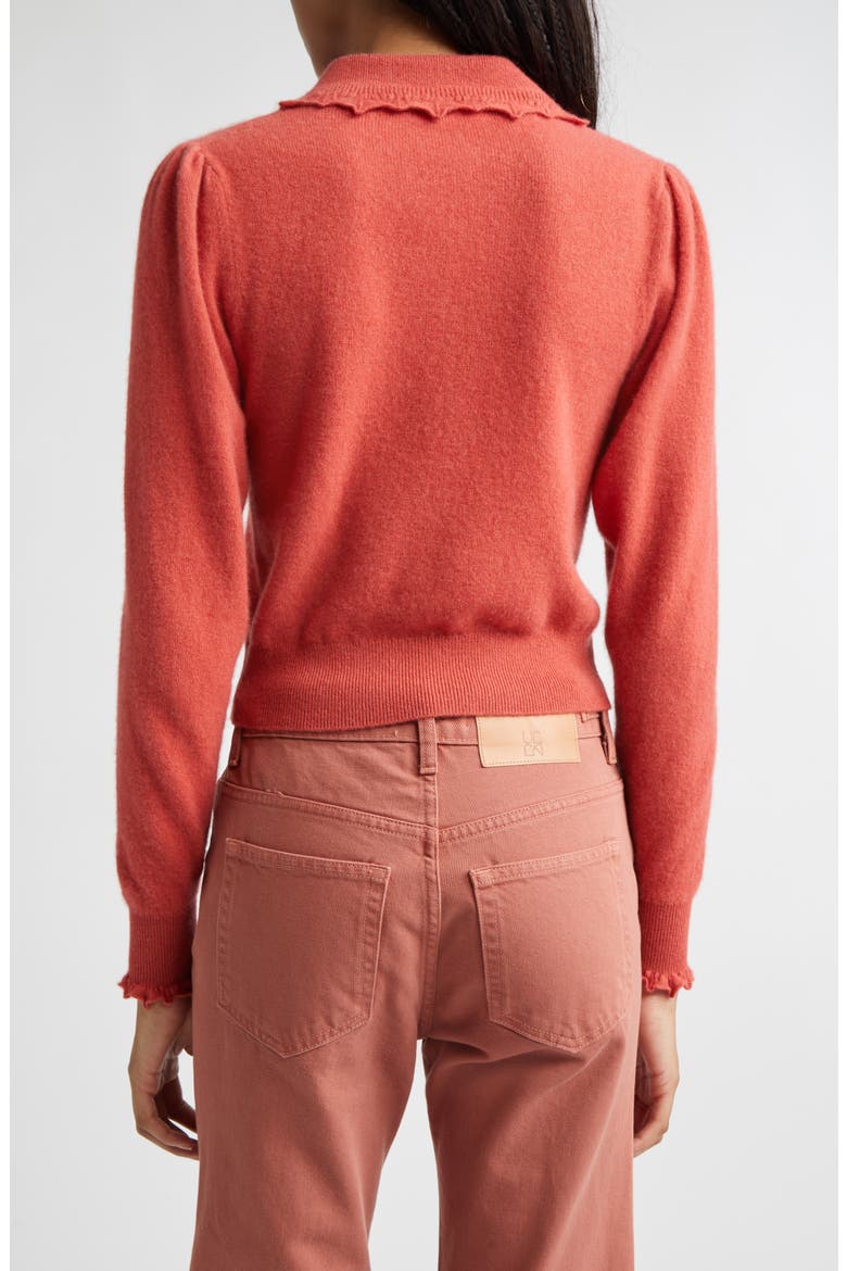 Kalila Collared Cashmere Cardigan, Alternate, color, CORAL