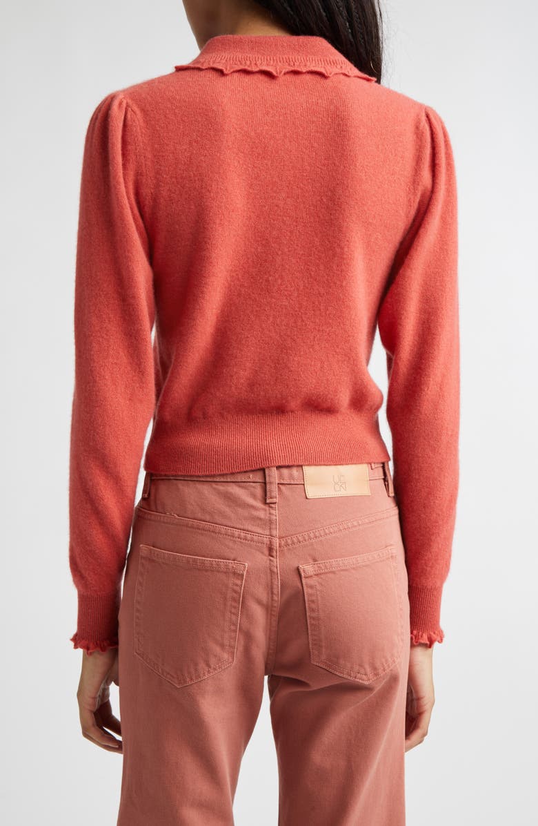 Ulla Johnson Kalila Collared Cashmere Cardigan, Alternate, color, Coral