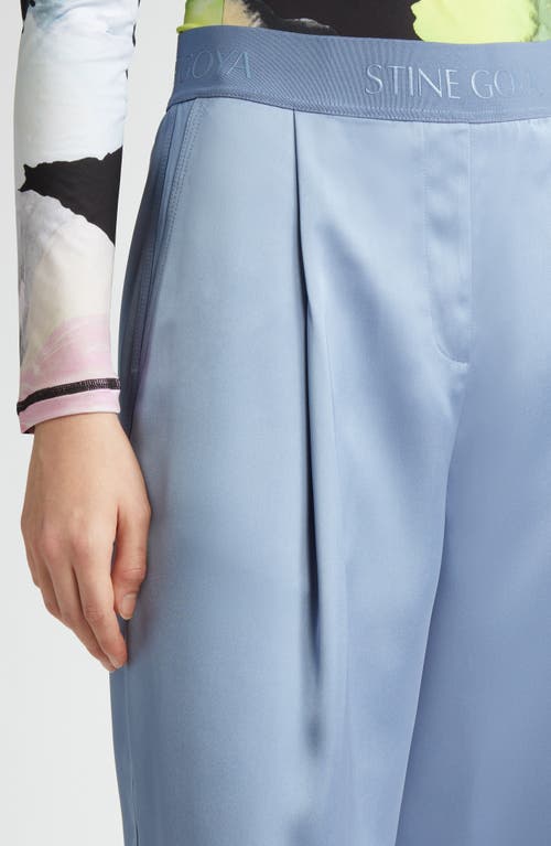 Stine Goya Wide-leg Satin Long Pants In Blue