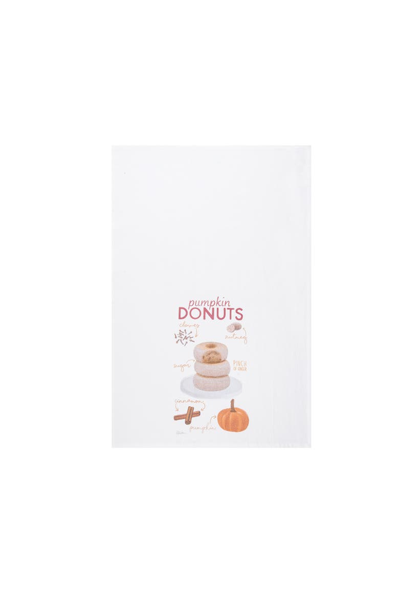 Pumpkin Donuts, Pie & Spiced Latte 100% Cotton Flour Sack Dishtowels Set of 3, Alternate, color, White
