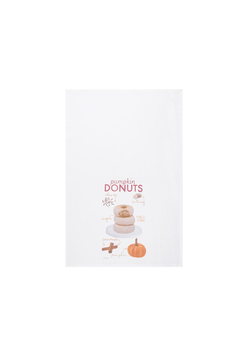 C&F Home Pumpkin Donuts, Pie & Spiced Latte 100% Cotton Flour Sack Dishtowels Set of 3, Alternate, color, White