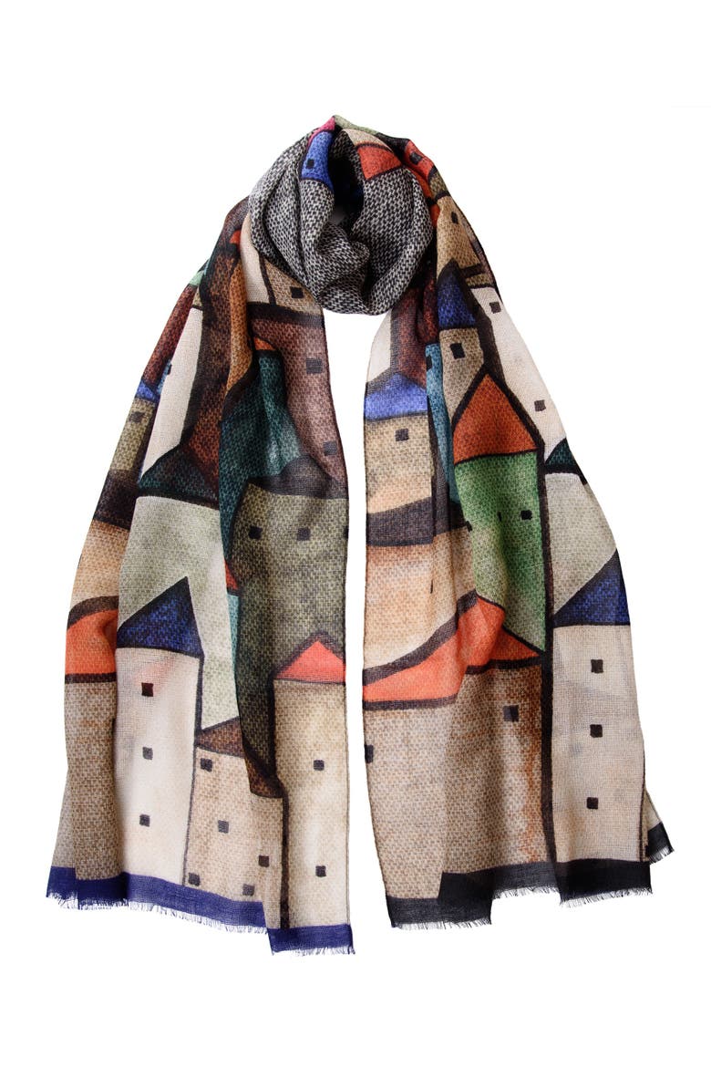 Villaggio - Wool Scarf, Main, color, Tan
