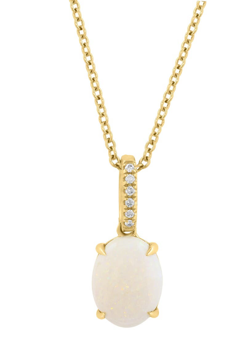 14K Yellow Gold Golden Moon Opal Pendant, Alternate, color, White