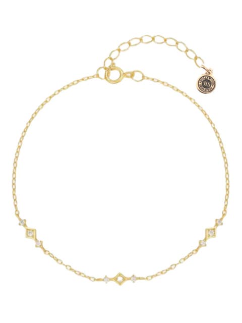 Belissa Dainty Chain Link Bracelet with Cubic Zirconia Accents