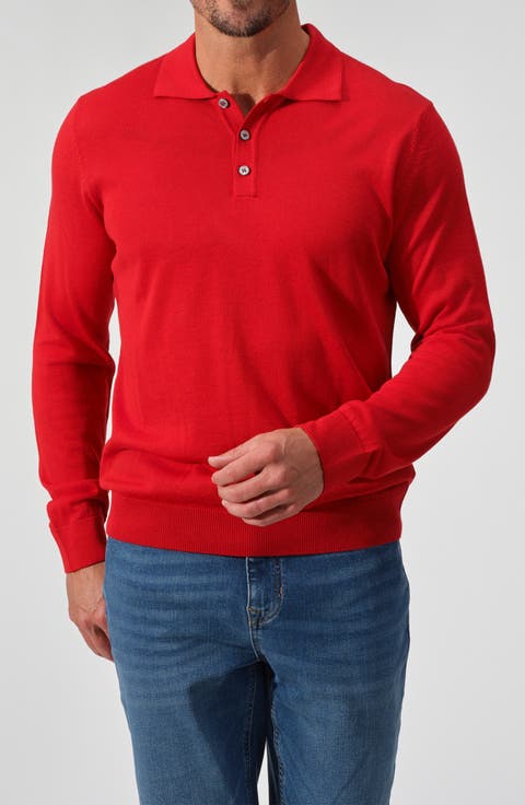 Lightweight Merino Wool Three-Button Polo