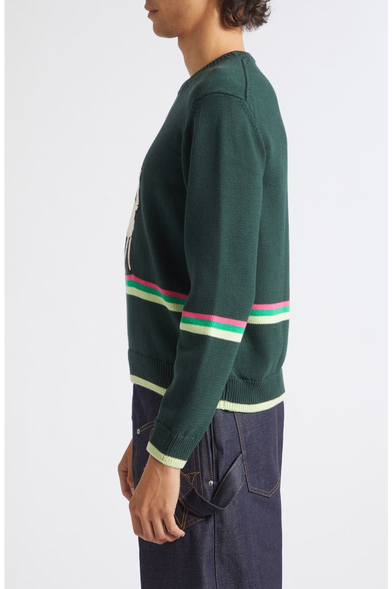 Sheep Crewneck Sweater, Alternate, color, DARK FIR
