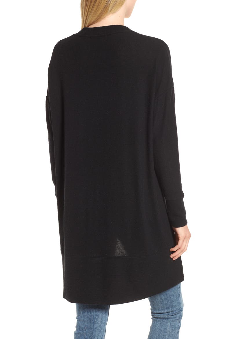 High/Low Easy Cardigan, Alternate, color, BLACK