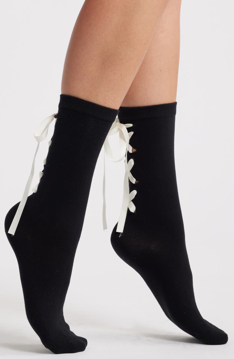 Casa Clara Kirra Ribbon Crew Socks, Main, color, 