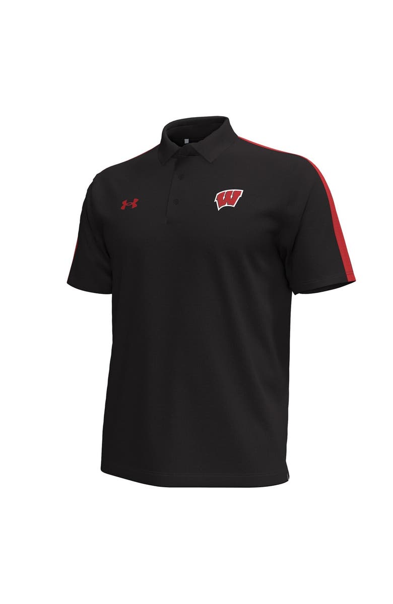 Under Armour Men's Under Armour Black Wisconsin Badgers Pinnacle Performance Polo, Alternate, color, Black