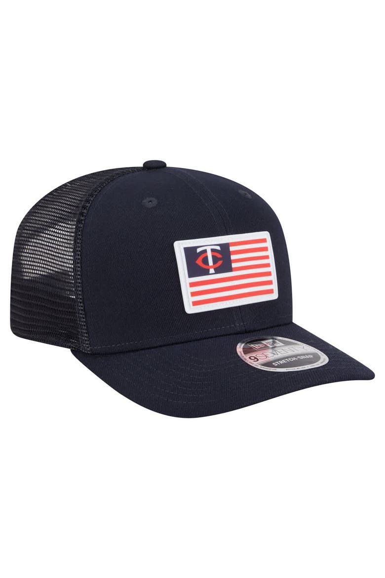 Men's New Era Navy Minnesota Twins Flag 9SEVENTY Stretch-Snap Hat, Alternate, color, Navy