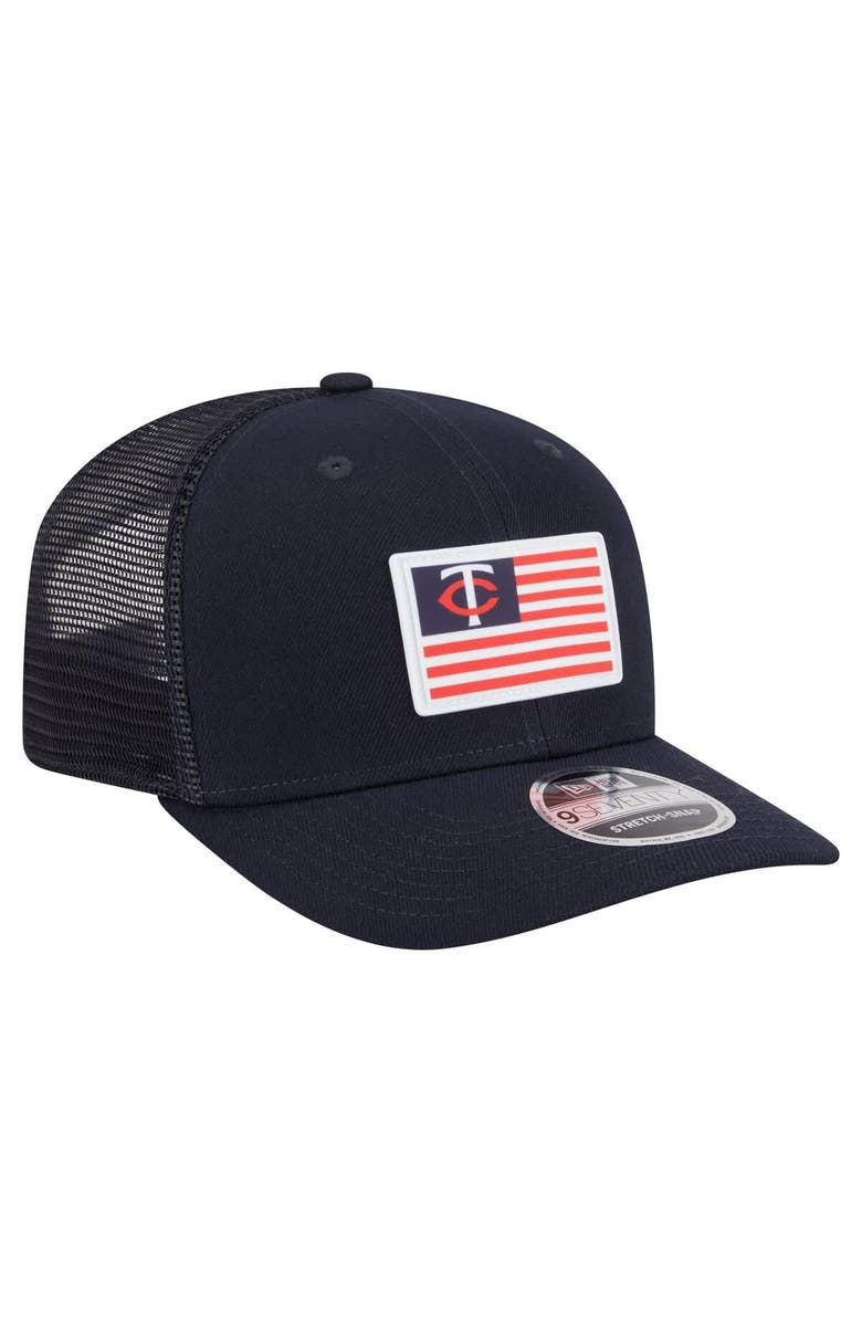 New Era Men's New Era Navy Minnesota Twins Flag 9SEVENTY Stretch-Snap Hat, Alternate, color, Navy