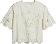 Treasure & Bond Eyelet Linen Blend Top