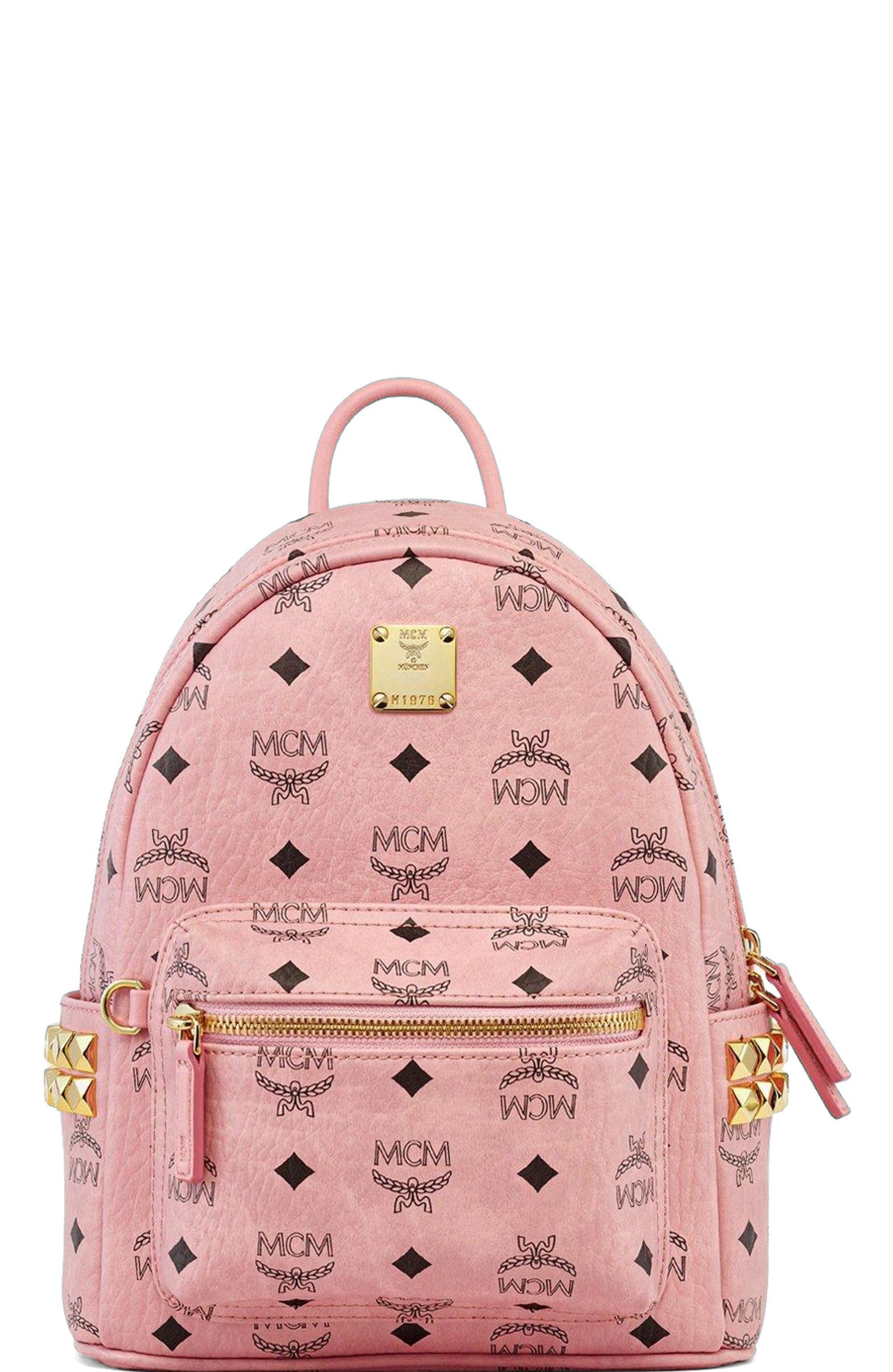 Mini Stark Side Studs Backpack in Visetos, Alternate, color, Soft Pink