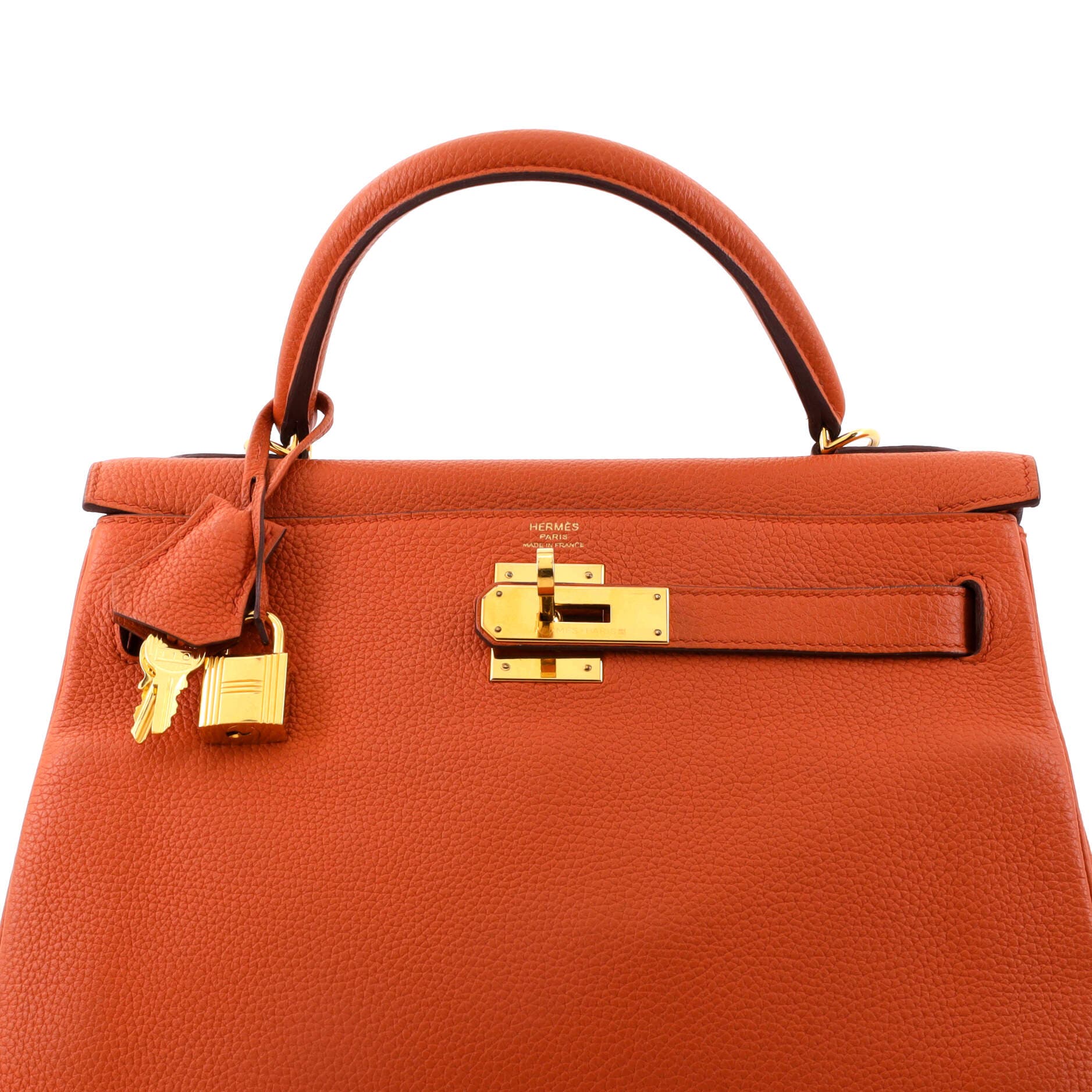 Kelly Handbag Orange Togo with Gold Hardware 28, Alternate, color, Brown