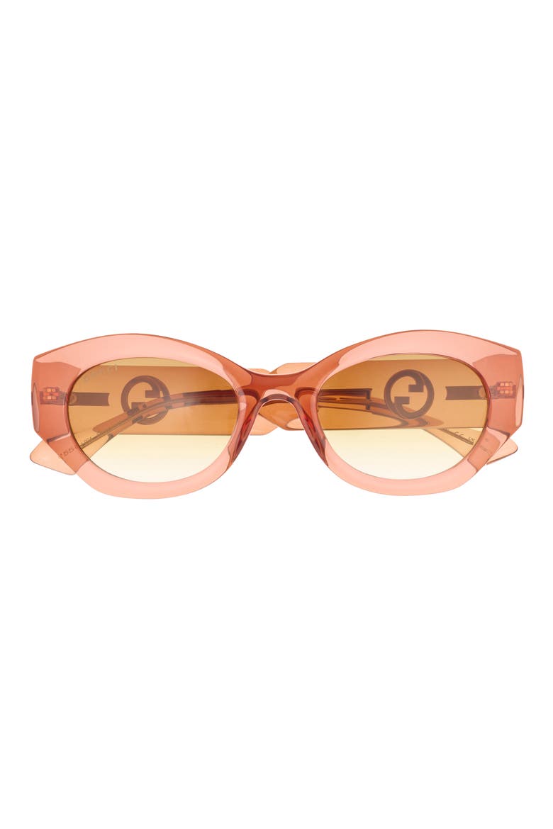 52mm Cat Eye Sunglasses, Main, color, BROWN BROWN BROWN